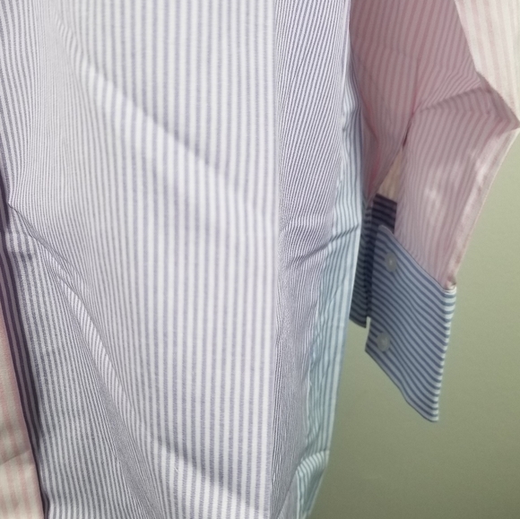 Alia Multi-Color Stripped Button Down Short Shirt Dress - Picture 4 of 8